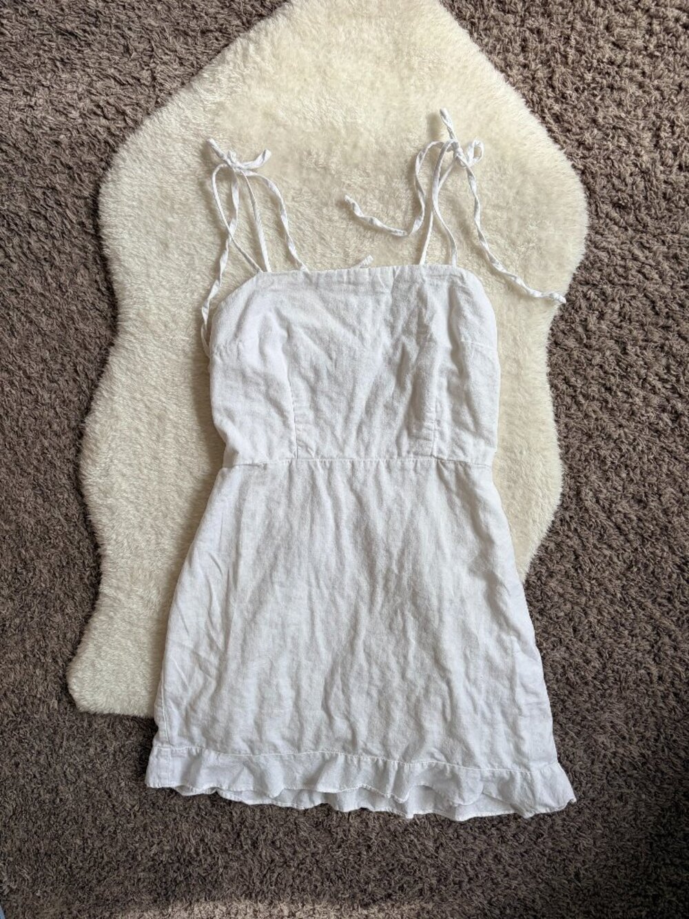 Abercrombie & Fitch Linen Cotton blend White Dress, Size S